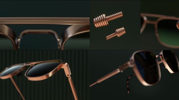 眼睛墨镜C4D工程眼镜产品动画