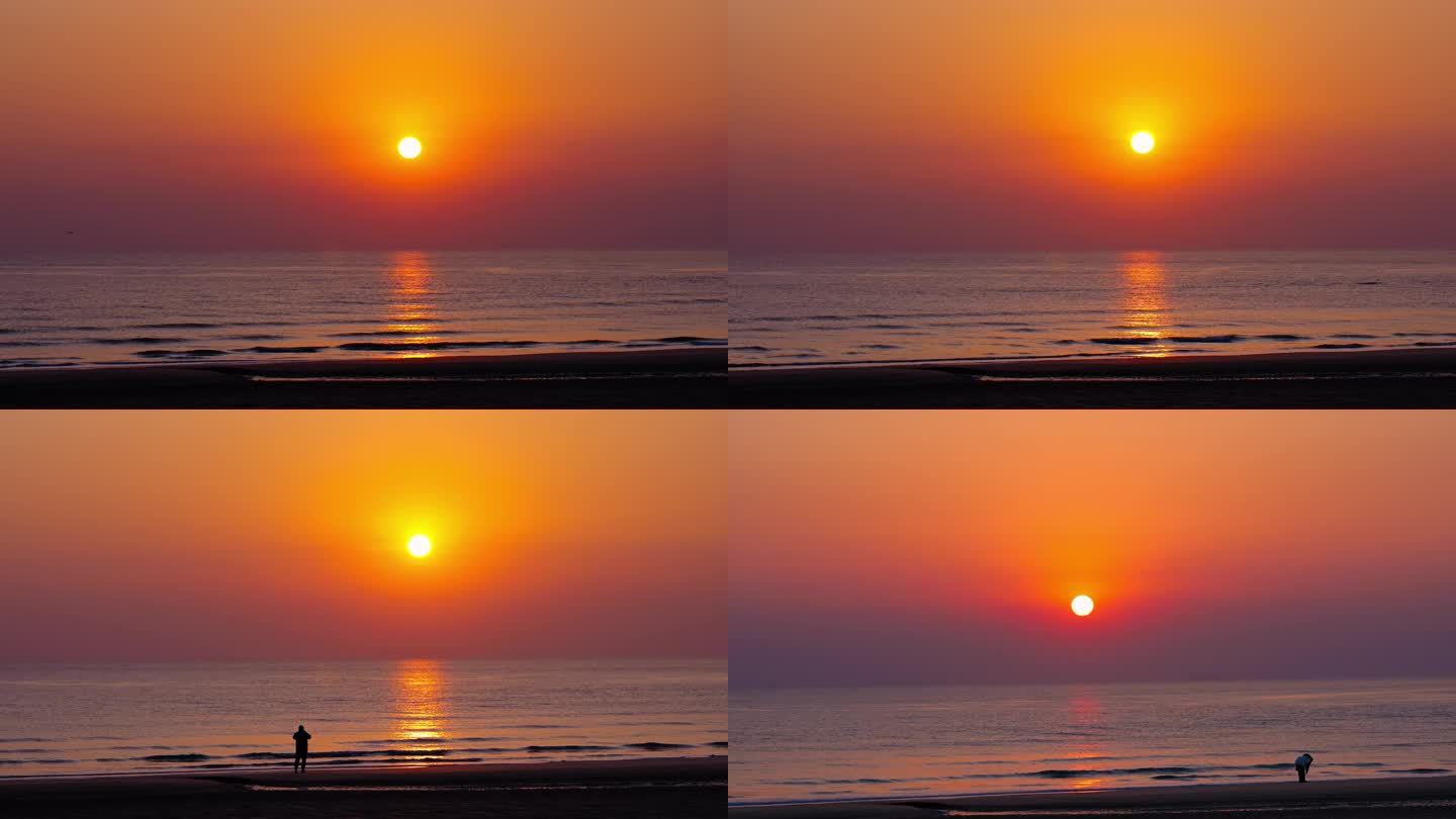 太阳升起 日出延时 海上日出