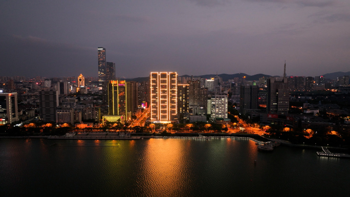 镇江市夜景航拍