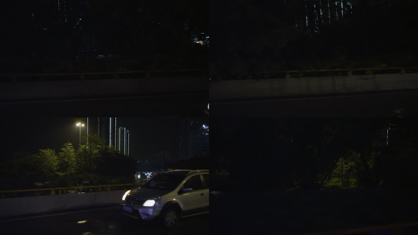 车戏夜晚城市道路素材抠像背景合成汽车行驶