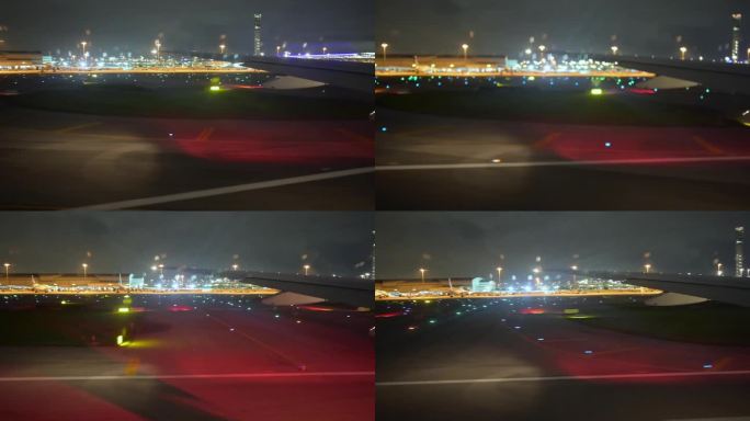 夜航飞机从素万那普机场起飞飞往韩国