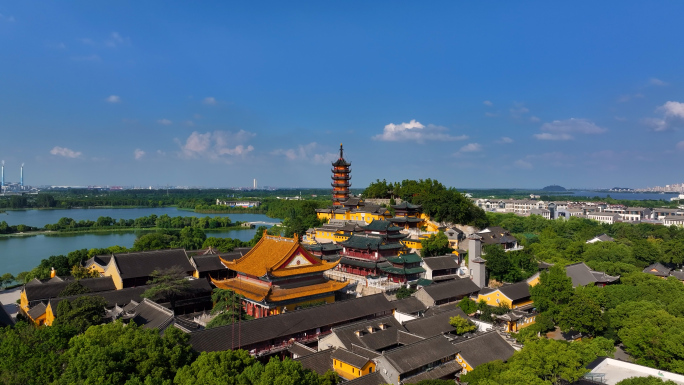 镇江金山寺风景区航拍