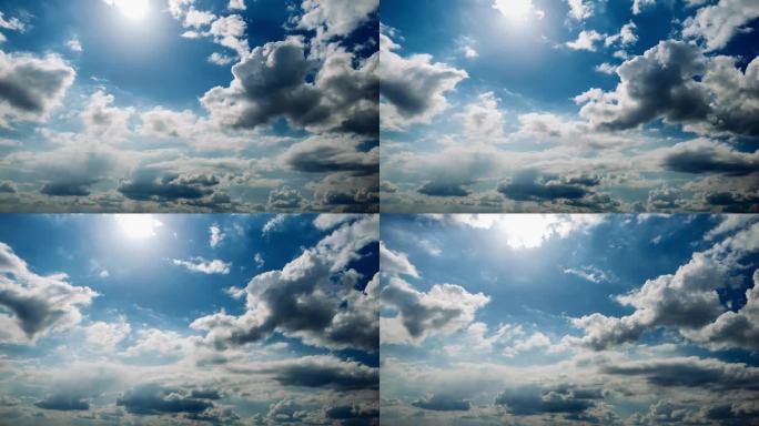 天空中神奇的云的时间间隔，广阔的云空间