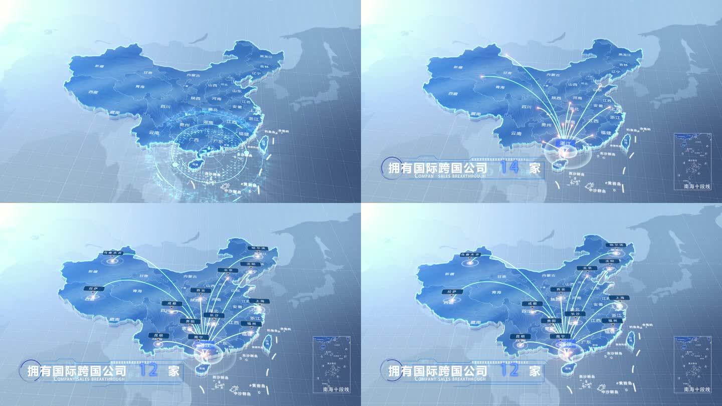 湛江中国地图业务辐射范围科技线条企业产业