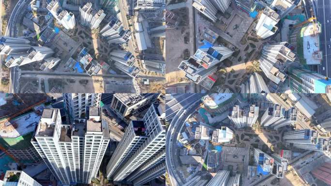 航拍山西太原三千渡小区