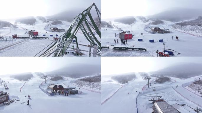 01太舞滑雪小镇 大雪天 滑雪道 空镜