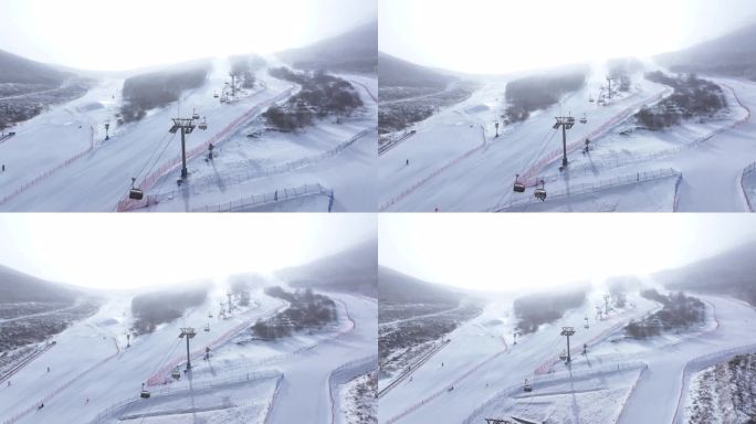 02太舞滑雪小镇 大雪天 滑雪道 空镜