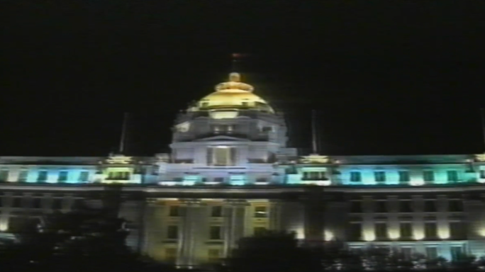 90年代上海夜景外滩夜景