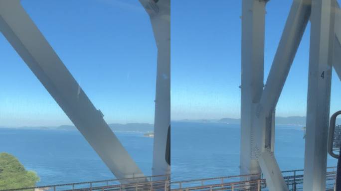 跨海大桥大海空镜头地铁视角