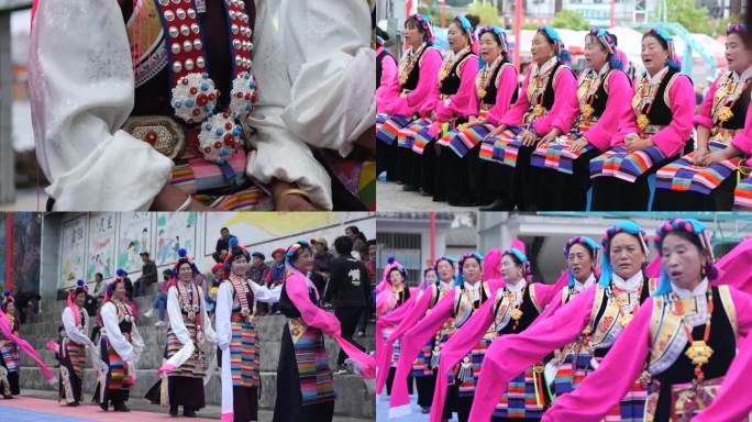 藏族歌舞节庆习俗跳舞4k