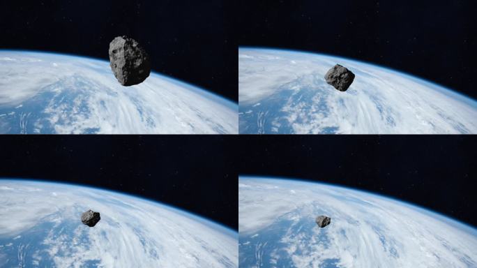 一颗小行星落向地球。