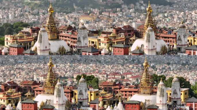 尼泊尔加德满都，联合国教科文组织世界遗产，城市景观，城市，绿色植物，古代文化，宗教，传统，信仰，美丽