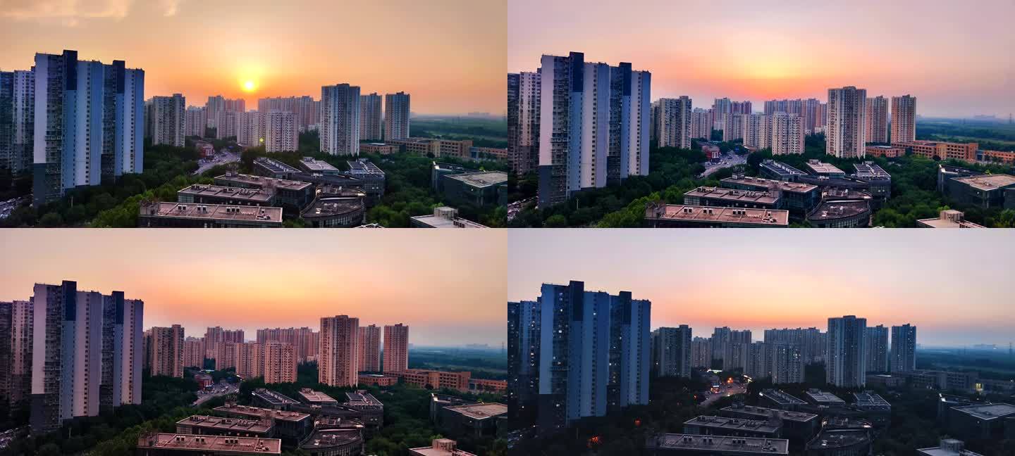 北京像素 日转夜 城市 日落 万家灯火