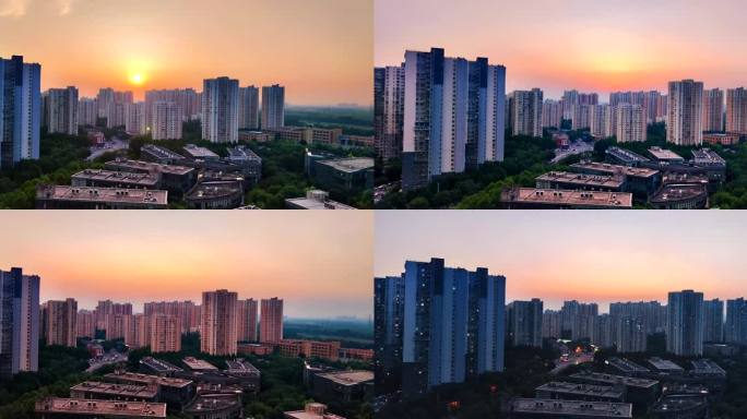 北京像素 日转夜 城市 日落 万家灯火