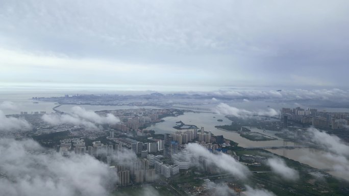 厦门平流雾航拍合集 厦门北站 火车站4k