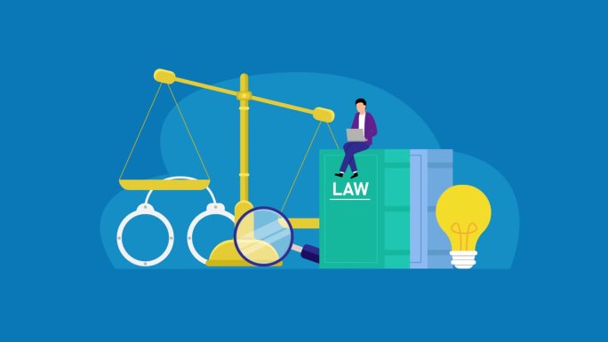 法律及司法组成法律二维动画mg动画天平卡