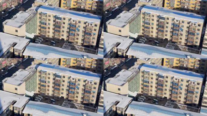 城镇居民楼屋顶雪景4