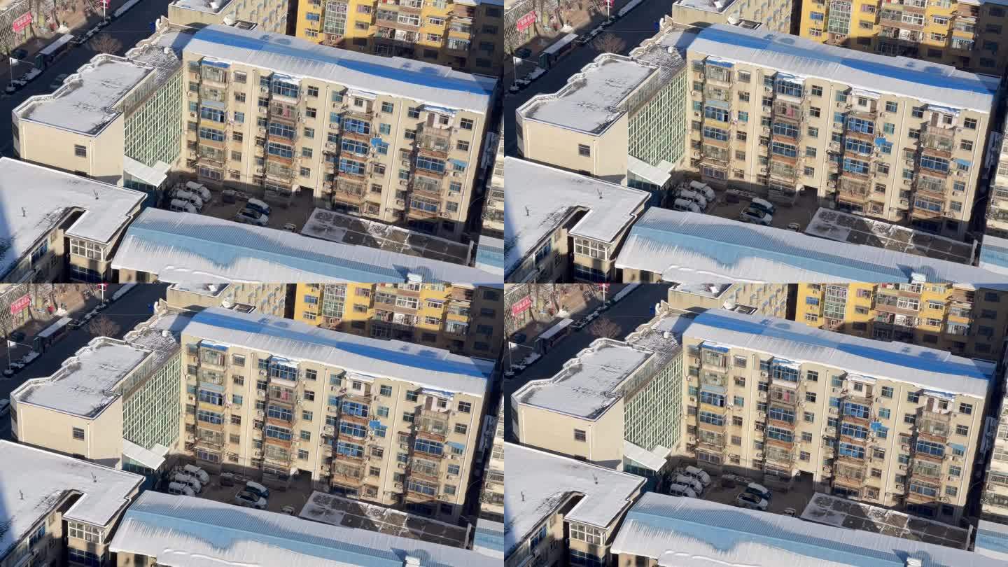 城镇居民楼屋顶雪景4