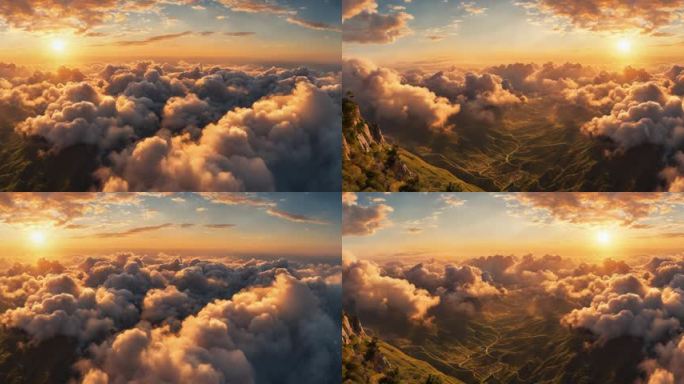 4k超宽屏天空高空云层大气美丽场景020