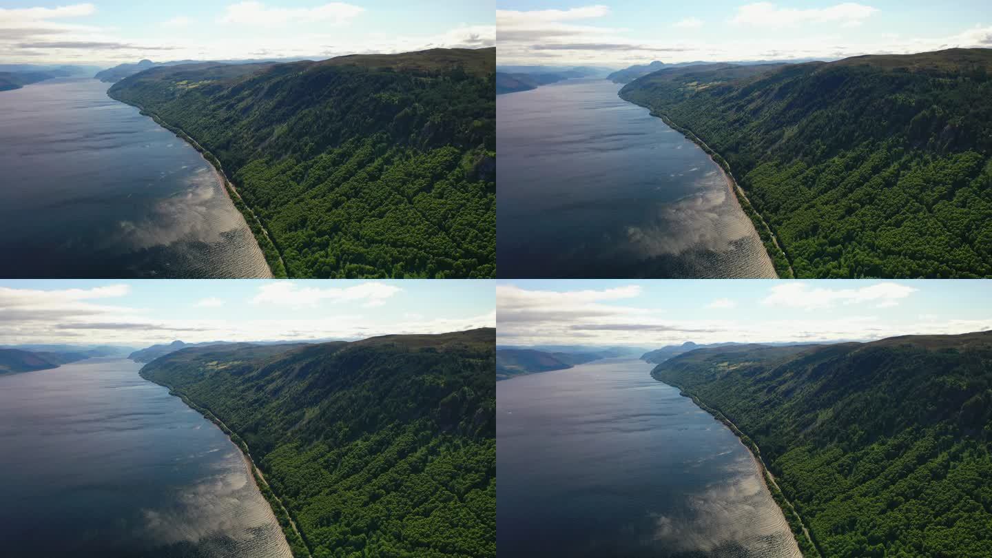 尼斯湖航拍，苏格兰高地，苏格兰