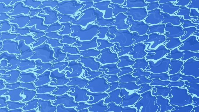 水面卡通动漫波纹涟漪泳池夏日循环动画