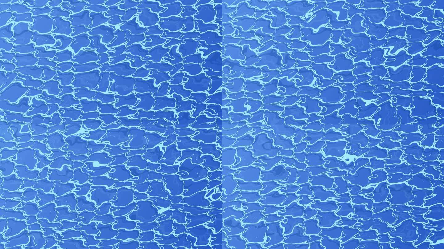 水面卡通动漫波纹涟漪泳池夏日循环动画