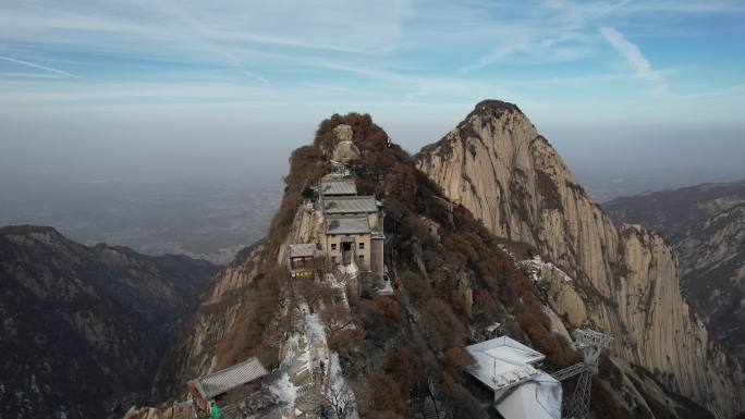 西岳华山冬日雪景航拍