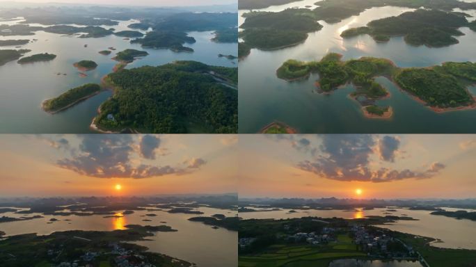 贵州红枫湖航拍4k