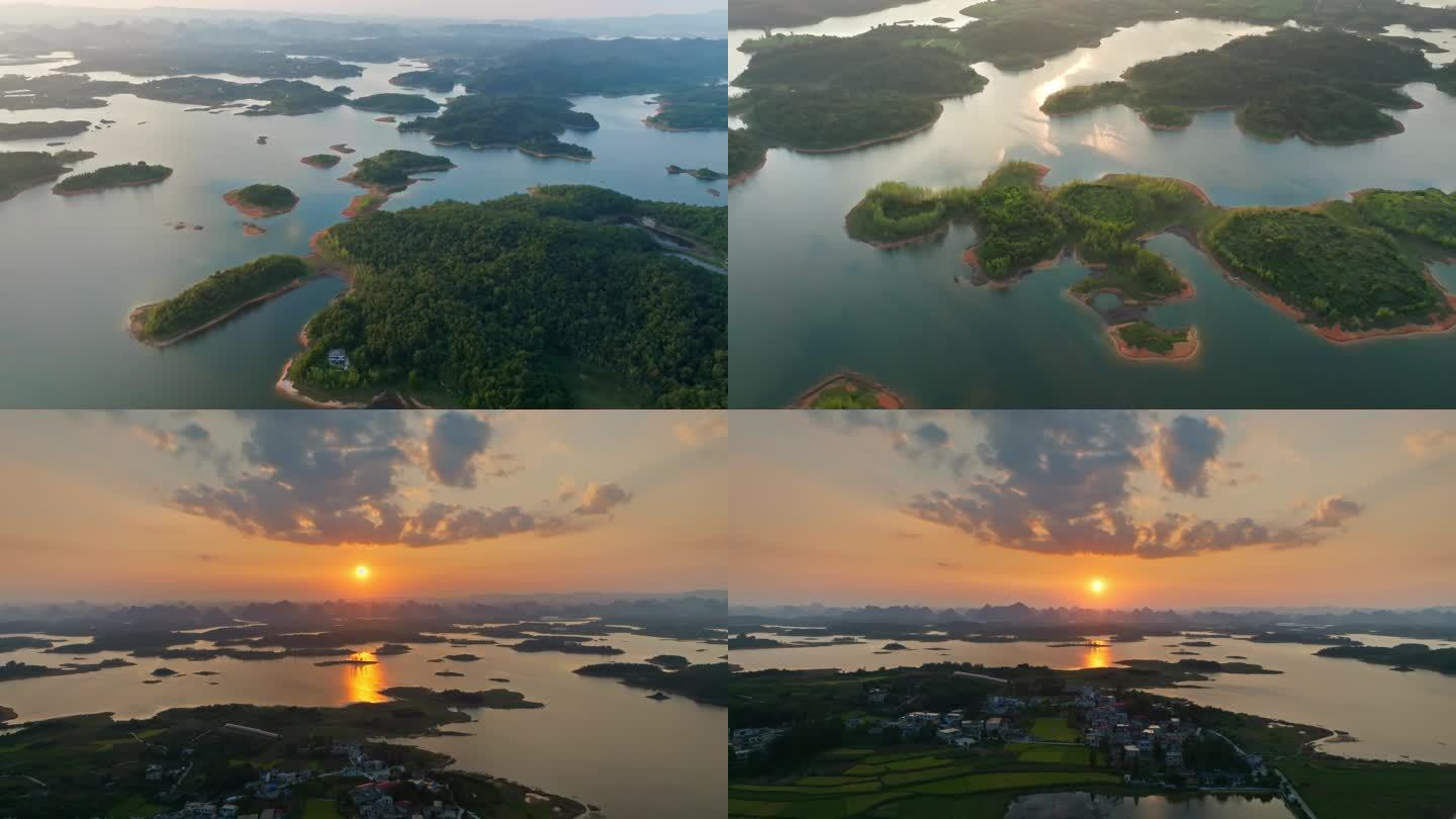 贵州红枫湖航拍4k