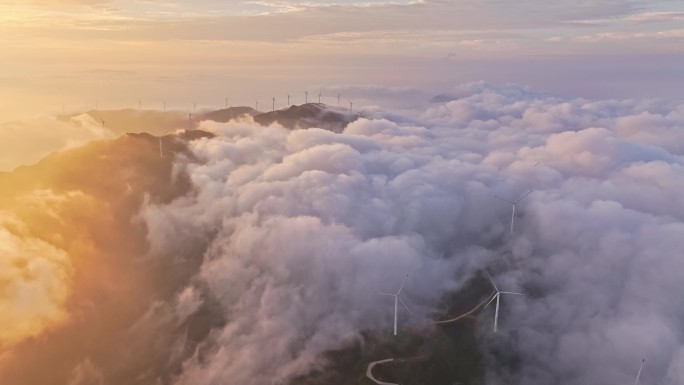 大山风力发电4K素材