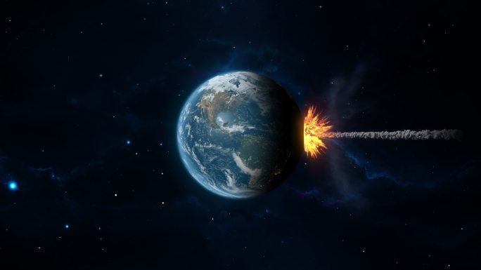4K撞击地球爆炸变成火球