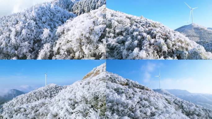 4K山顶雪景航拍