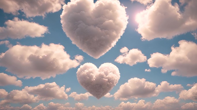 爱心 心形云朵