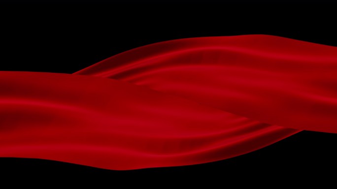红绸带从两边交叉会合的动画镜头