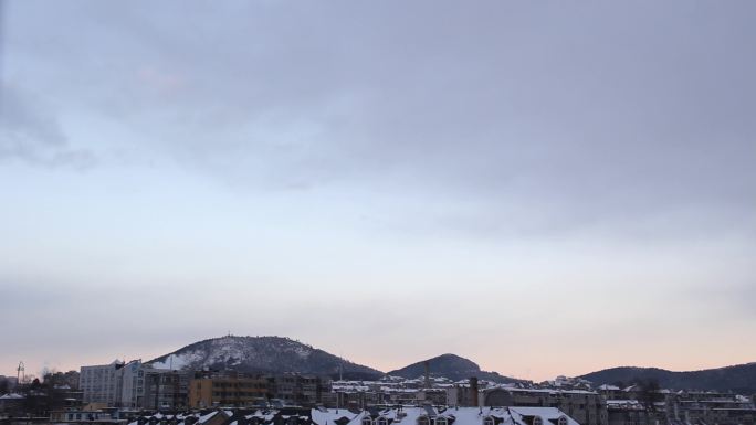 4k延时日落余晖转夜太阳光影变换