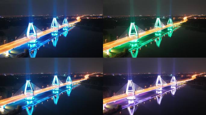 大桥航拍夜景