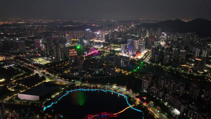 广州南沙凤凰湖夜景4K