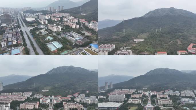 湘南学院学校大景远景4k航拍