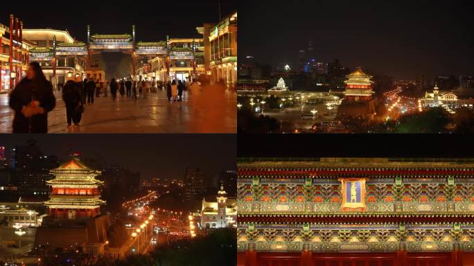 北京夜景 正阳门 前门大街 前门 箭楼
