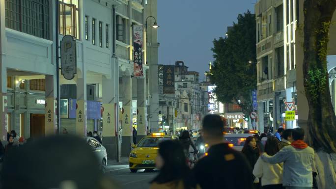 广州永庆坊城市街道夜景实拍
