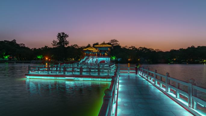 【4K超清】惠州西湖九曲桥日转夜大范围