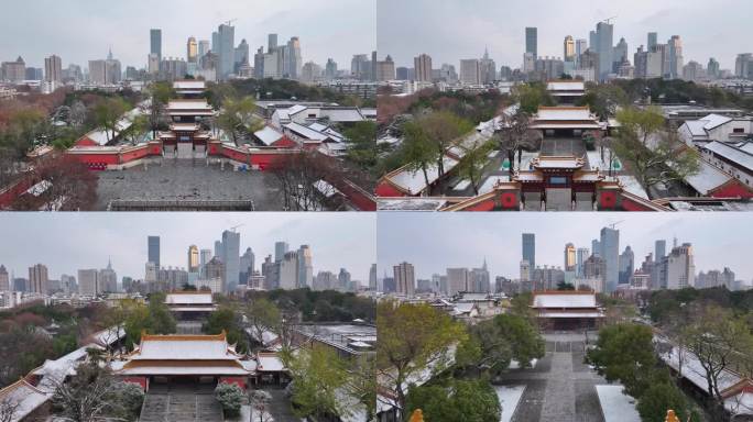 冬季探寻朝天宫雪景 红墙白雪彰显金陵本色