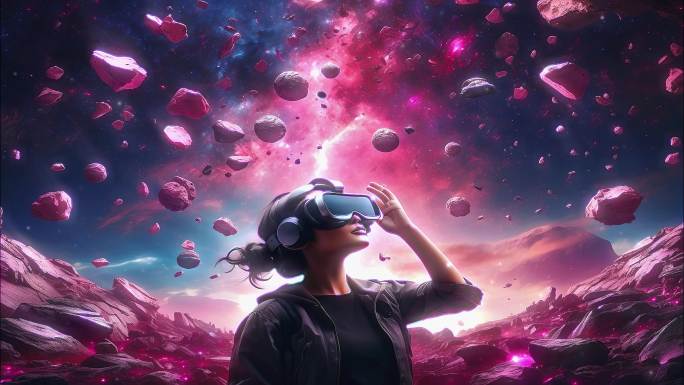 4K梦幻科幻星空虚拟现实VR眼镜背景