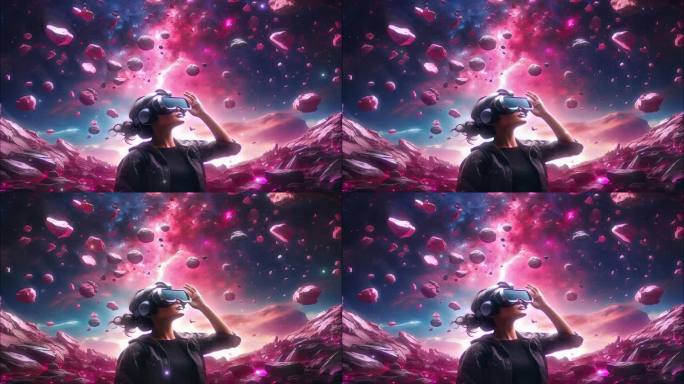 4K梦幻科幻星空虚拟现实VR眼镜背景