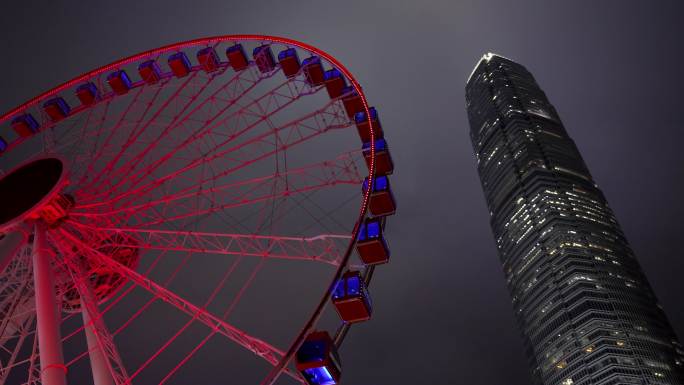 4K香港中环摩天轮夜景