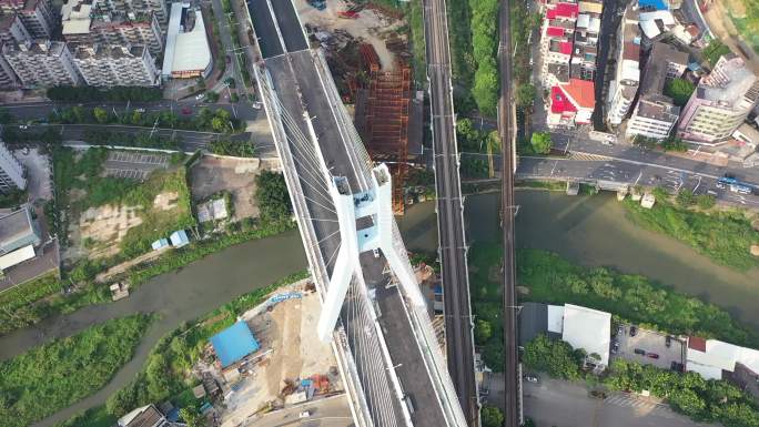 龙岩市龙岩大桥大道主干道主城区城市景航拍