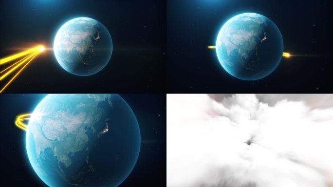 【原创4K】俯冲地球光线穿梭云层到长三角