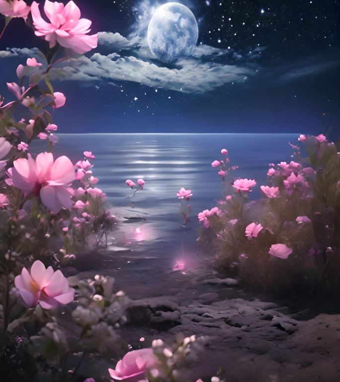 大海 海景 夜景