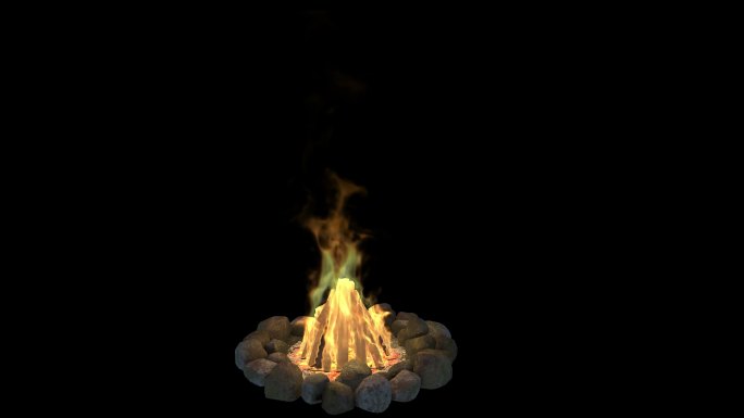 篝火 篝火团 火堆带通道 篝火带通道