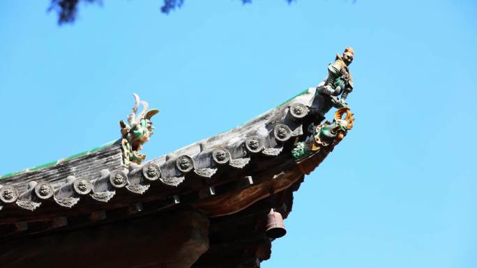关帝庙永乐宫古建筑屋檐屋顶房脊造型实拍